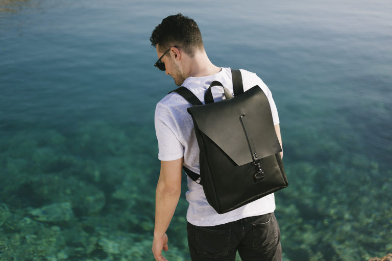 ROSTOCK - Black Leather Backpack