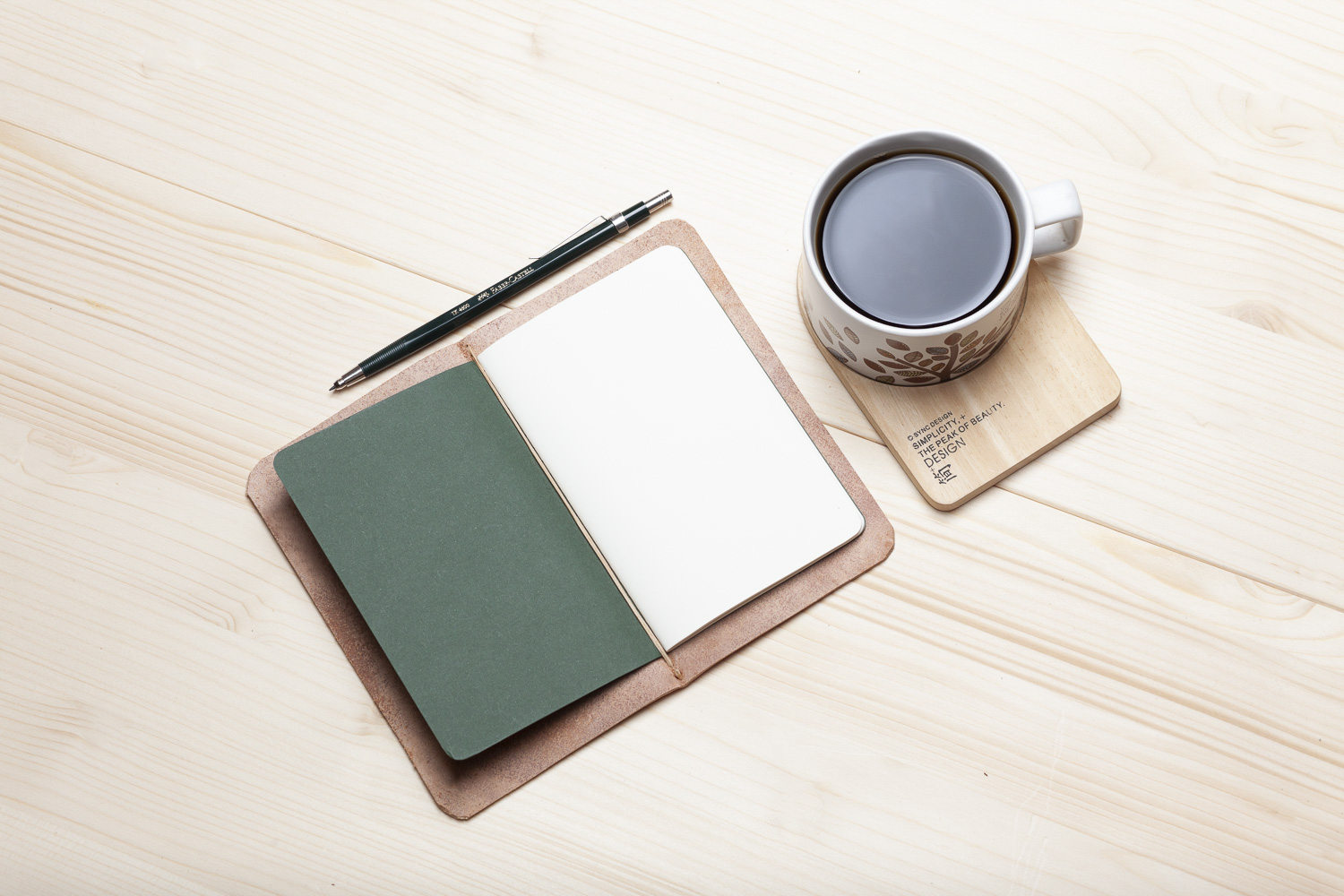 Small Beige MONTPELLIER - Leather Moleskine Cover