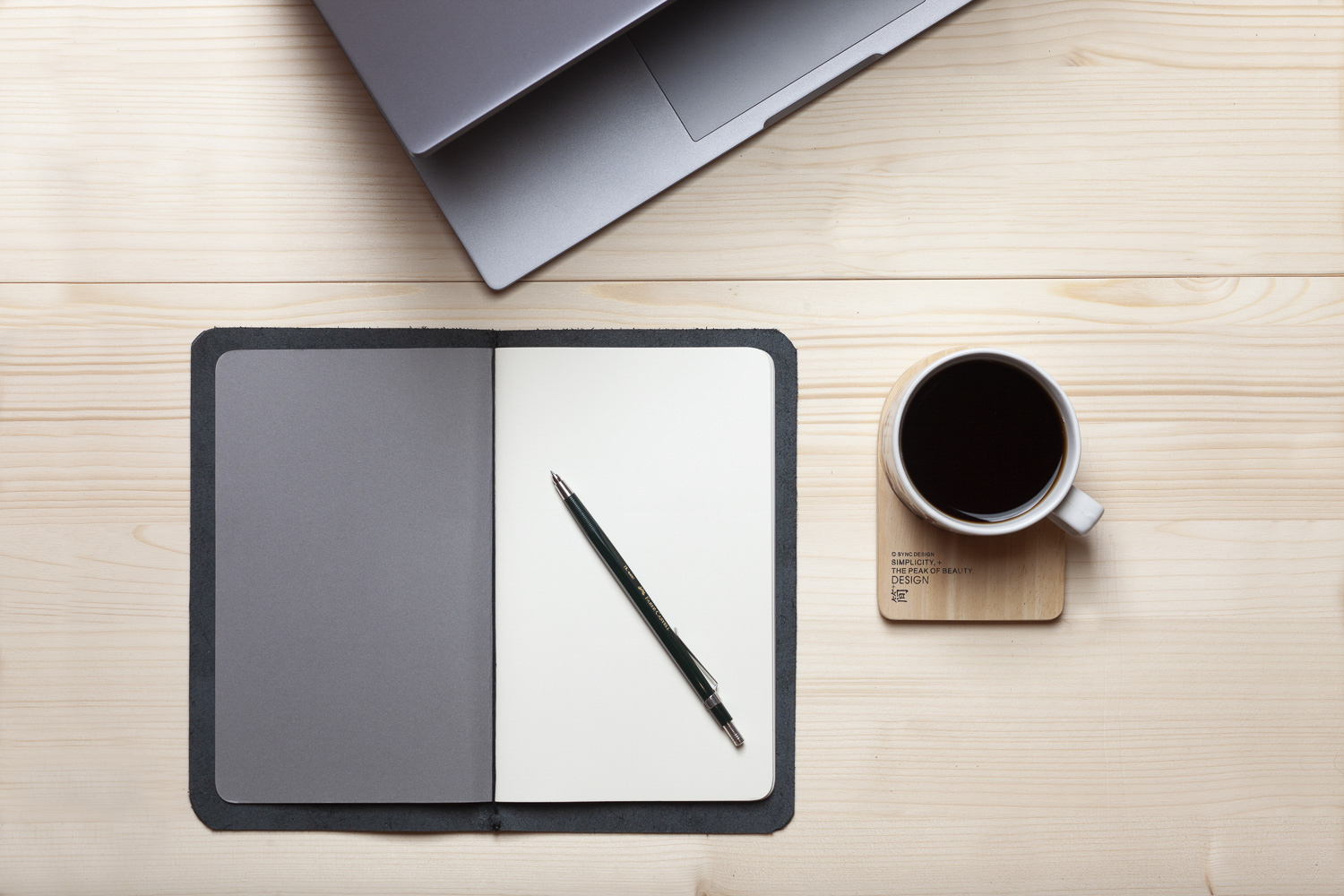 Large Black MONTPELLIER- Leather Moleskine Cover